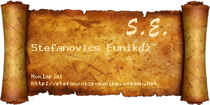 Stefanovics Euniké névjegykártya